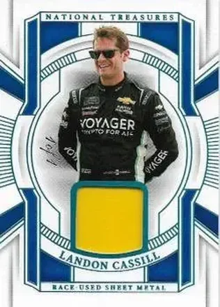 2025 Panini National Treasures #RUS-LCL Race Used Sheet Metal Platinum Landon Cassill