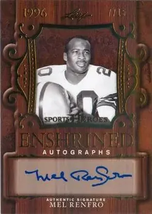 2016 Leaf Sports Heroes - Enshrined Autographs Gold #EA-MR1 - Mel Renfro - Dallas Cowboys
