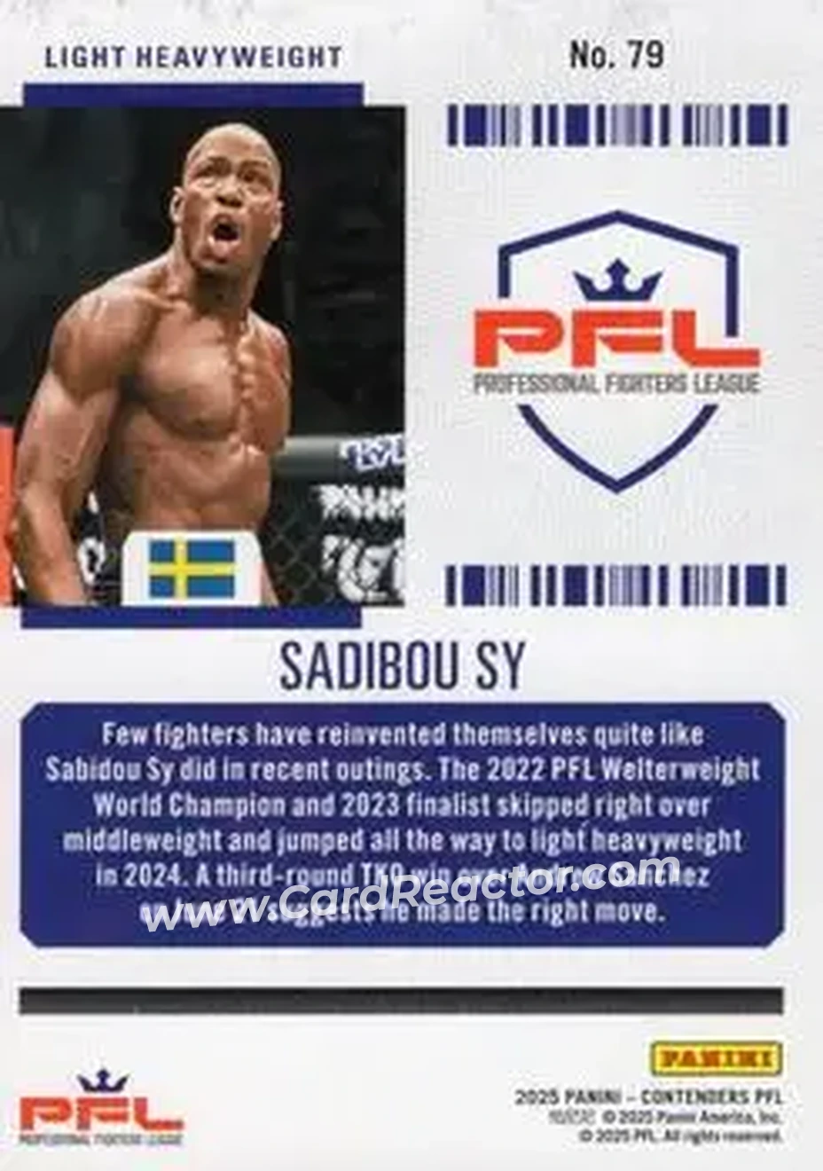 2025 Panini Contenders PFL - Season Ticket Gold #79 - Sadibou Sy - Back