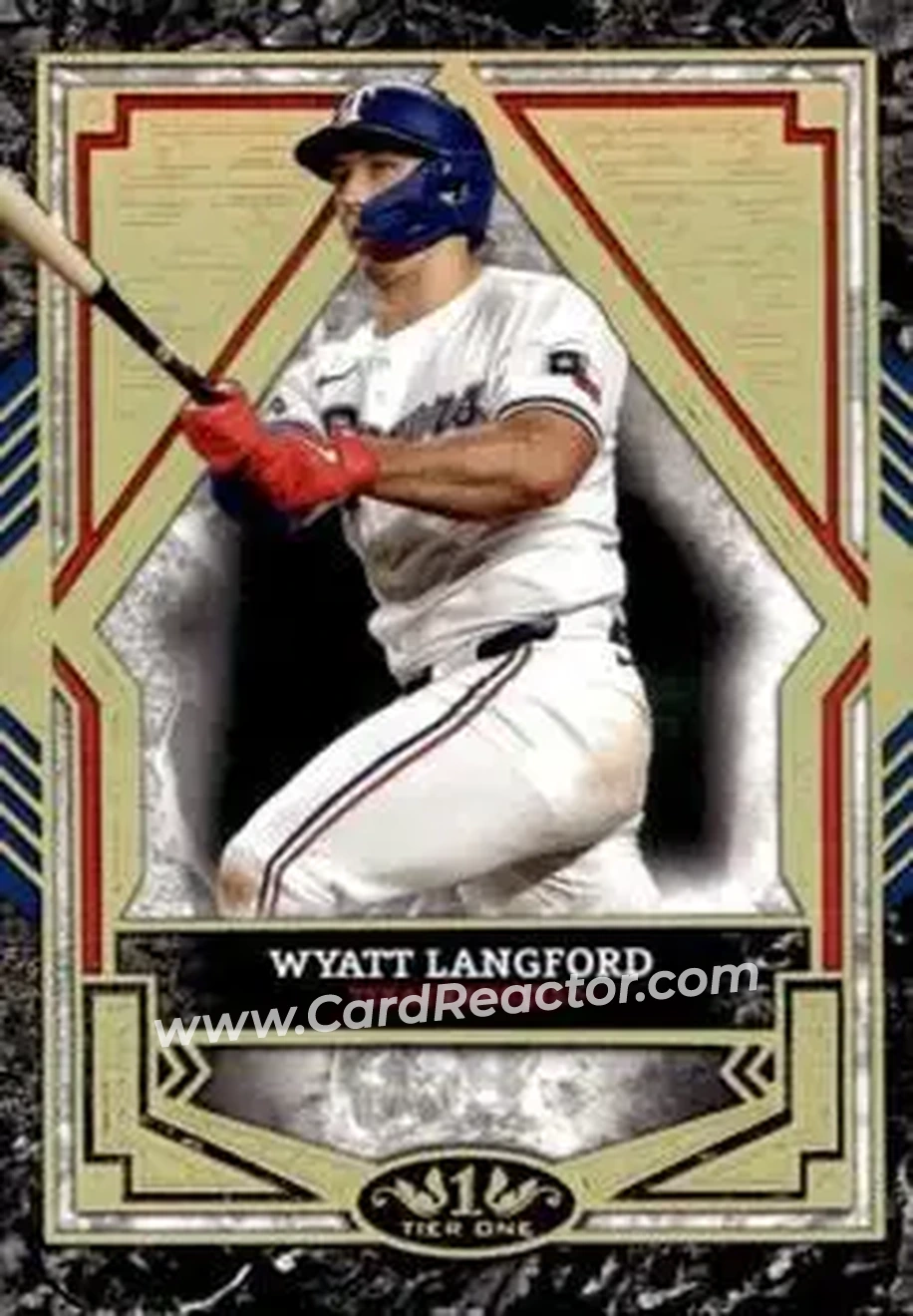 2025 Topps Tier One - Holo Gold Foil #70 - Wyatt Langford - Texas Rangers - Front