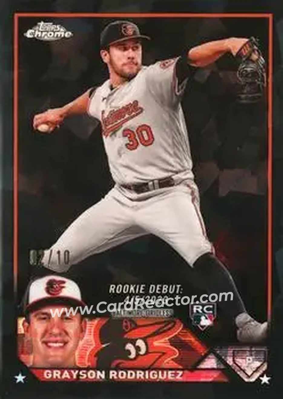2023 Topps Chrome Update Sapphire Edition - Black #USCS35 - Grayson Rodriguez - Baltimore Orioles - Front 2023 Topps Chrome Update Sapphire Edition - Black #USCS35 - Grayson Rodriguez - Baltimore Orioles - Front