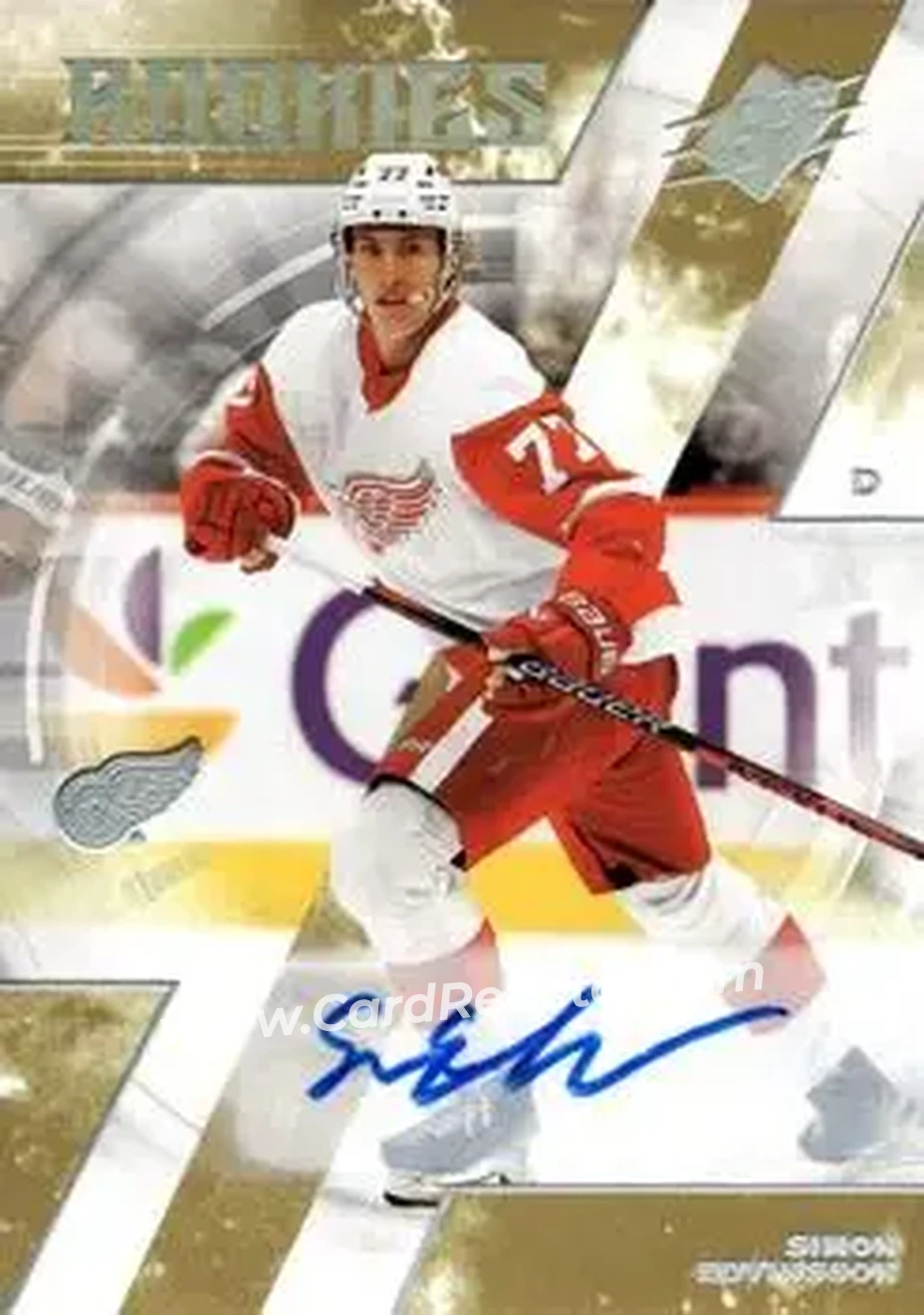 2023-24 SPx - Autographs #122 - Simon Edvinsson - Detroit Red Wings - Front