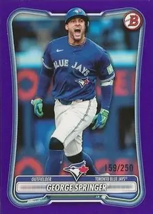 2026 Bowman - Purple #95 - George Springer - Toronto Blue Jays