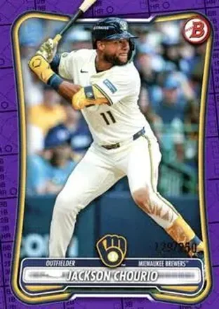 2026 Bowman - Purple Pattern #4 - Jackson Chourio - Milwaukee Brewers