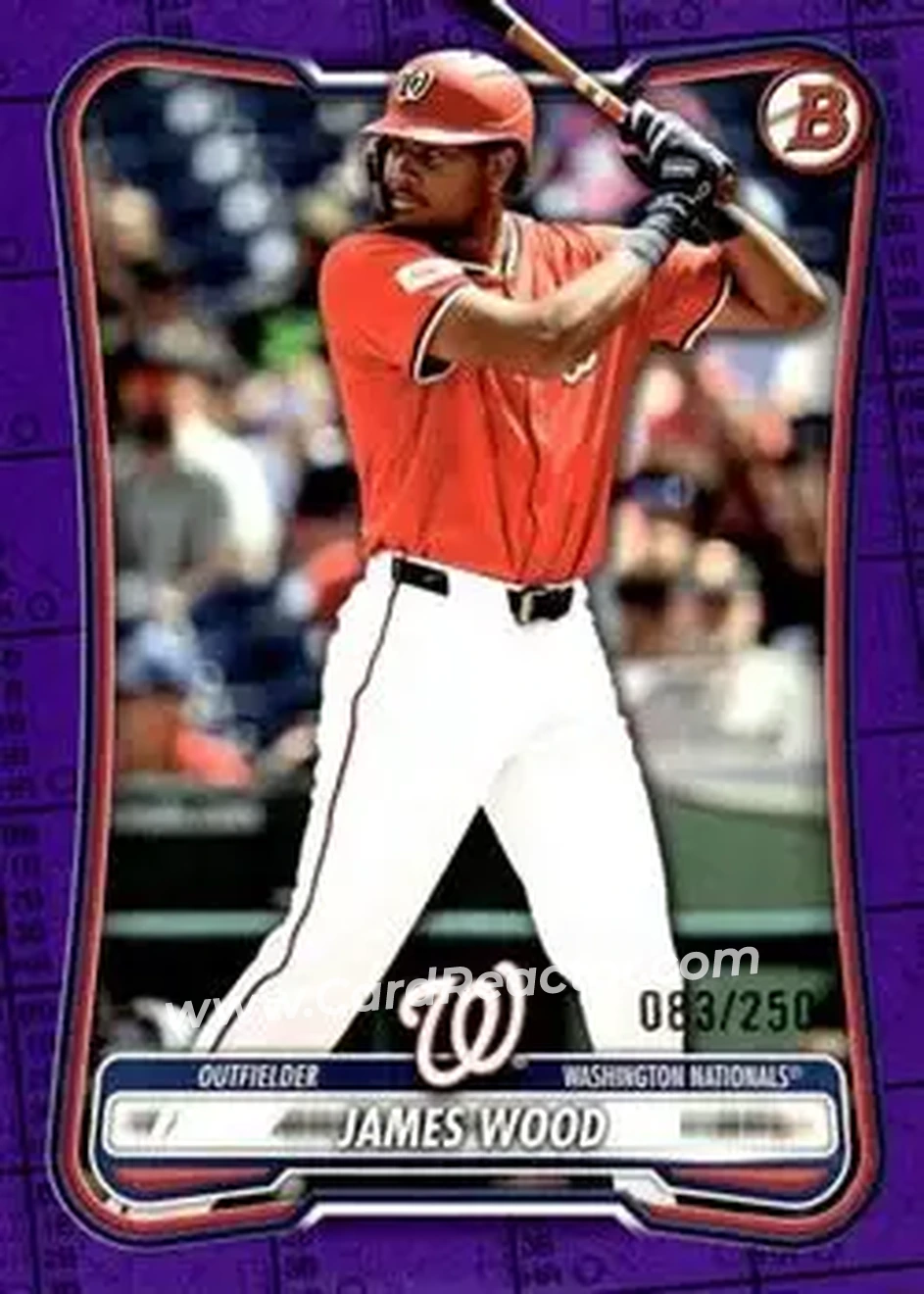 2026 Bowman - Purple Pattern #79 - James Wood - Washington Nationals - Front