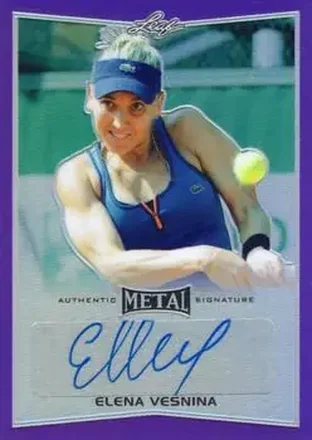 2016 Leaf Metal - Autographs Purple #BA-EV1 - Elena Vesnina