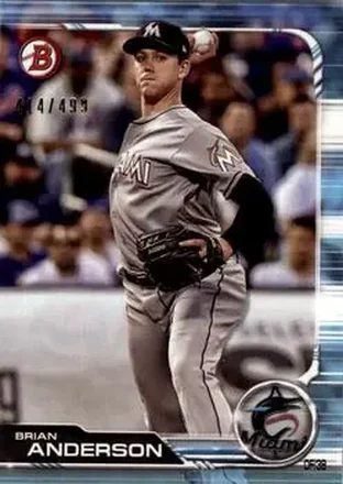 2019 Bowman - Sky Blue #91 - Brian Anderson - Miami Marlins