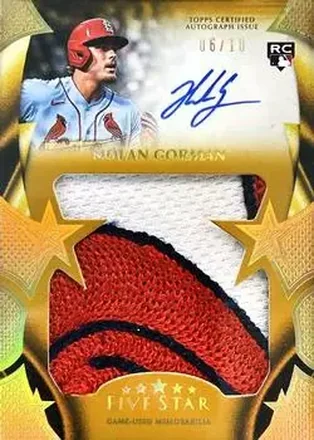 2023 Topps Five Star - Five Star Autographed Jumbo Prime Relics Gold #FSJP-NG - Nolan Gorman - St. Louis Cardinals