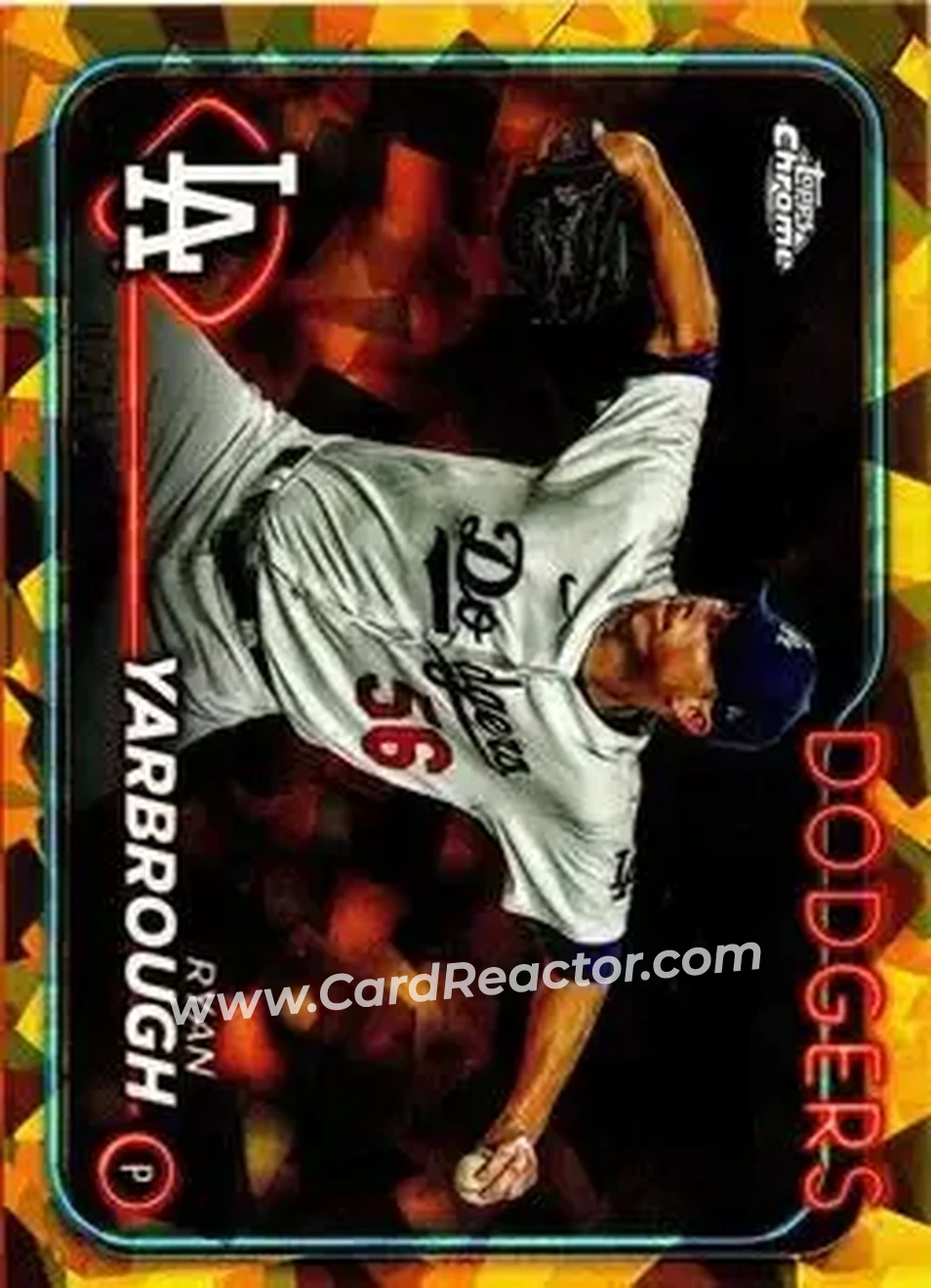 2024 Topps Chrome Update Sapphire Edition - Gold Sapphire #USCS68 - Ryan Yarbrough - Los Angeles Dodgers - Front 2024 Topps Chrome Update Sapphire Edition - Gold Sapphire #USCS68 - Ryan Yarbrough - Los Angeles Dodgers - Front