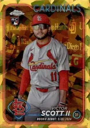 2024 Topps Chrome Update Sapphire Edition - Gold Sapphire #USCS77 - Victor Scott II - St. Louis Cardinals