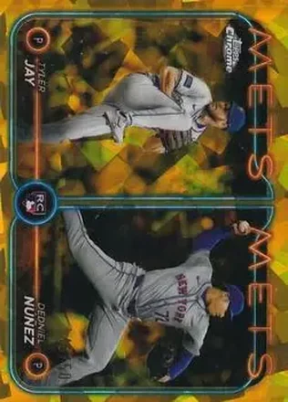 2024 Topps Chrome Update Sapphire Edition - Gold Sapphire #USCS82 - Dedniel Núñez - Tyler Jay SN50 - New York Mets - New York Mets