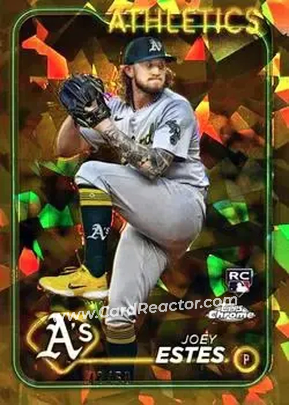 2024 Topps Chrome Update Sapphire Edition - Gold Sapphire #USCS130 - Joey Estes - Oakland Athletics - Front