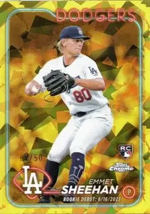 2024 Topps Chrome Update Sapphire Edition - Gold Sapphire #USCS141 - Emmet Sheehan - Los Angeles Dodgers