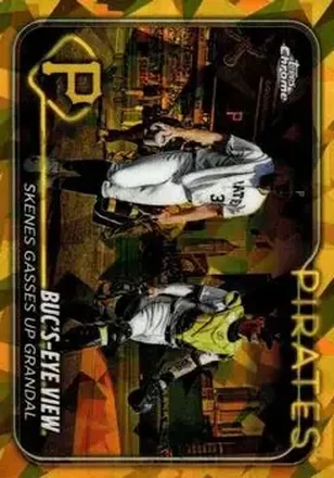 2024 Topps Chrome Update Sapphire Edition - Gold Sapphire #USCS160 - Duo An Immediate Hit: Skenes Gasses Up Grandal (Yasmani Grandal - Paul Skenes) SN50 - Pittsburgh Pirates - Pittsburgh Pirates