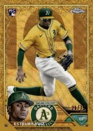 2023 Topps Gilded Collection - Wave Gold Etch Refractors #119 - Esteury Ruiz - Oakland Athletics