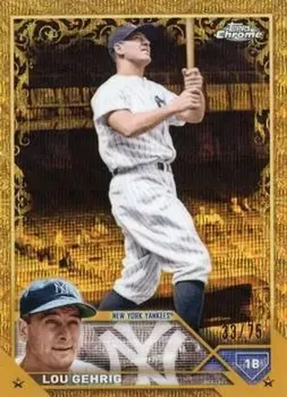2023 Topps Gilded Collection - Wave Gold Etch Refractors #121 - Lou Gehrig - New York Yankees