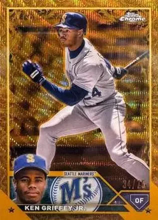 2023 Topps Gilded Collection - Wave Gold Etch Refractors #136 - Ken Griffey Jr. - Seattle Mariners