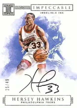 2016-17 Panini Impeccable - Indelible Ink Silver #II-HH - Hersey Hawkins - Philadelphia 76ers