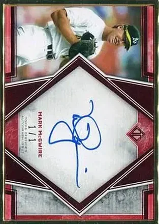 2019 Topps Transcendent Collection - Transcendent Image Variation Autographs Red #TCVA-MMC - Mark McGwire - Oakland Athletics
