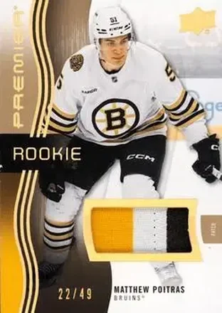 2023-24 Upper Deck Premier - Memorabilia Patch #107 - Matthew Poitras - Boston Bruins