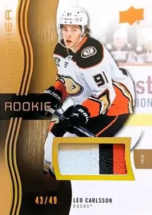 2023-24 Upper Deck Premier - Memorabilia Patch #150 - Leo Carlsson - Anaheim Ducks