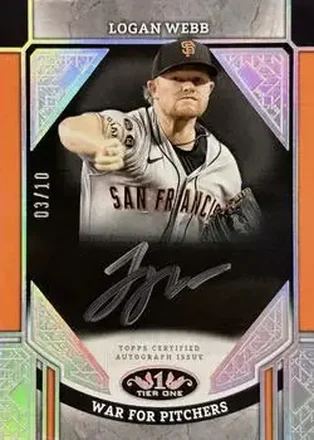 2024 Topps Tier One - Advanced Stats Stars Autographs Holo Silver Foil #ASA-LW - Logan Webb - San Francisco Giants