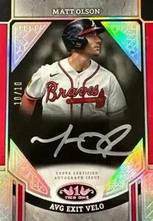 2024 Topps Tier One - Advanced Stats Stars Autographs Holo Silver Foil #ASA-MO - Matt Olson - Atlanta Braves