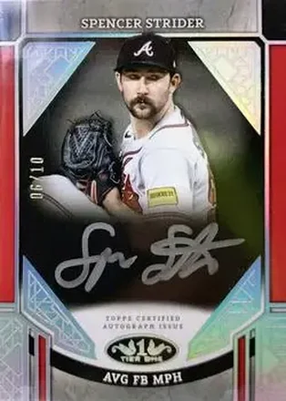 2024 Topps Tier One - Advanced Stats Stars Autographs Holo Silver Foil #ASA-SS - Spencer Strider - Atlanta Braves