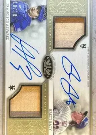 2024 Topps Tier One - Autographed Dual Relics Bats #ADRB-BAL - Francisco Alvarez - Brett Baty AU, MEM, SN10 - New York Mets - New York Mets