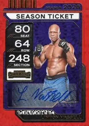 2026 Panini Contenders PFL - Season Ticket Signatures Red Fireworks #46 - Linton Vassell