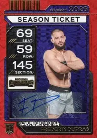 2026 Panini Contenders PFL - Season Ticket Signatures Red Fireworks #85 - Frederik Dupras