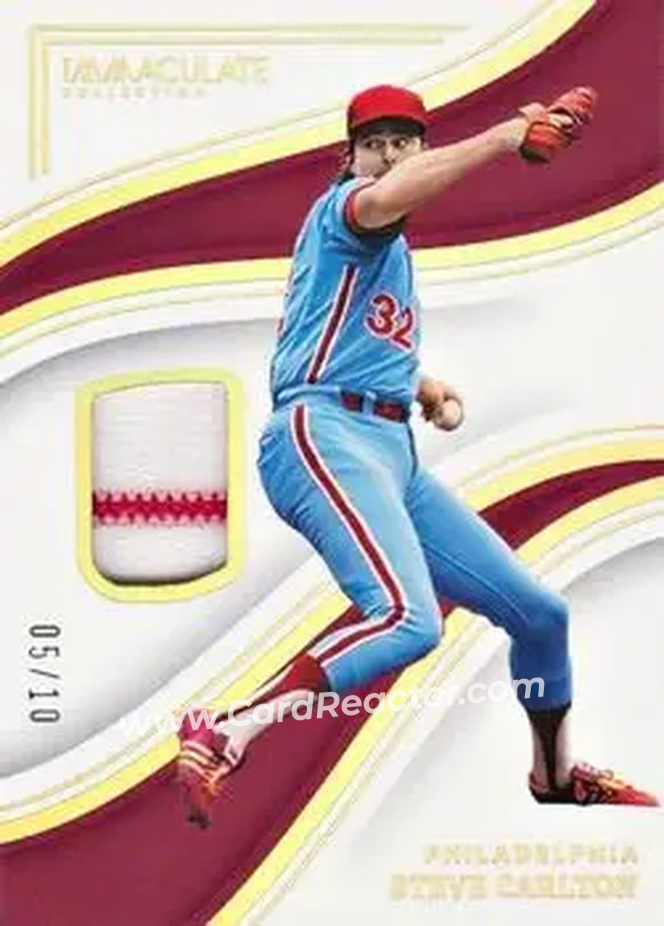 2023 Panini Immaculate Collection - Holo Gold #156 - Steve Carlton - Philadelphia Phillies - Front 2023 Panini Immaculate Collection - Holo Gold #156 - Steve Carlton - Philadelphia Phillies - Front