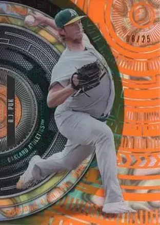 2017 Bowman High Tek - Orange Magma Diffractor #BHT-AP - A.J. Puk - Oakland Athletics