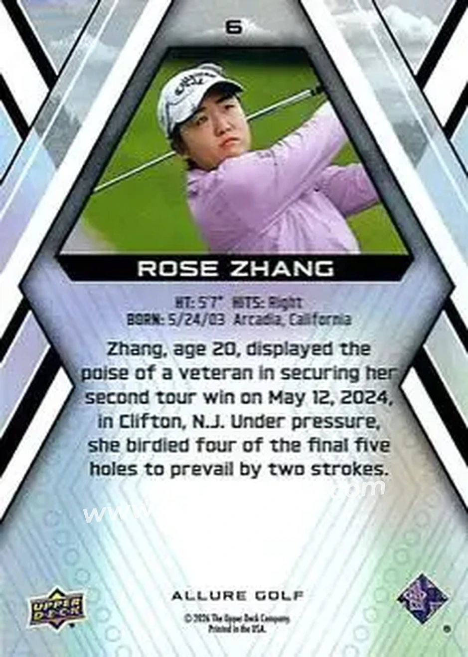 2026 Upper Deck Allure #6 - Rose Zhang - Back