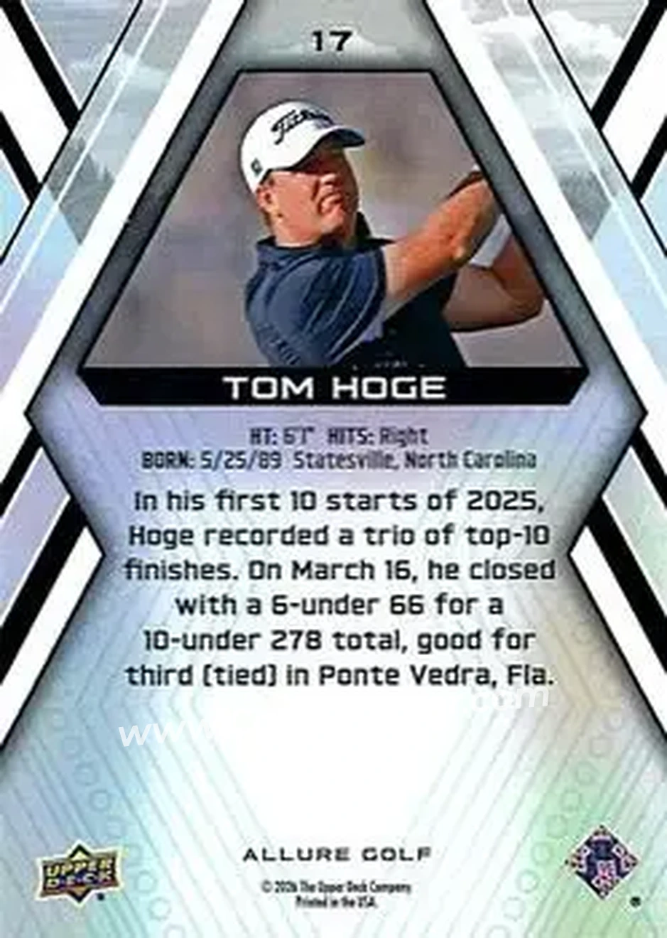 2026 Upper Deck Allure #17 - Tom Hoge - Back