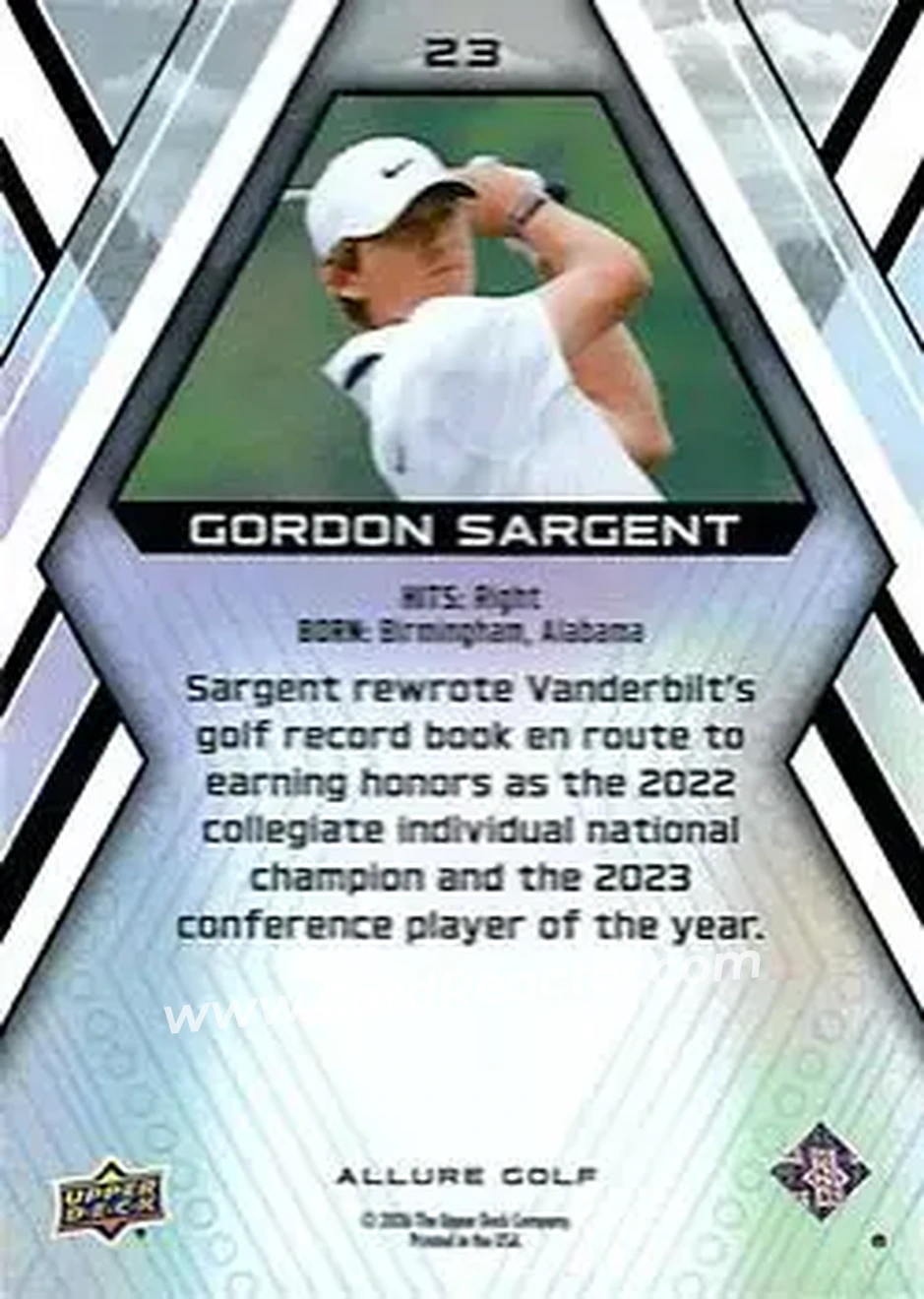 2026 Upper Deck Allure #23 - Gordon Sargent - Back