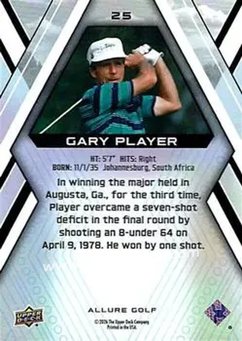 2026 Upper Deck Allure #25 - Gary Player - Back