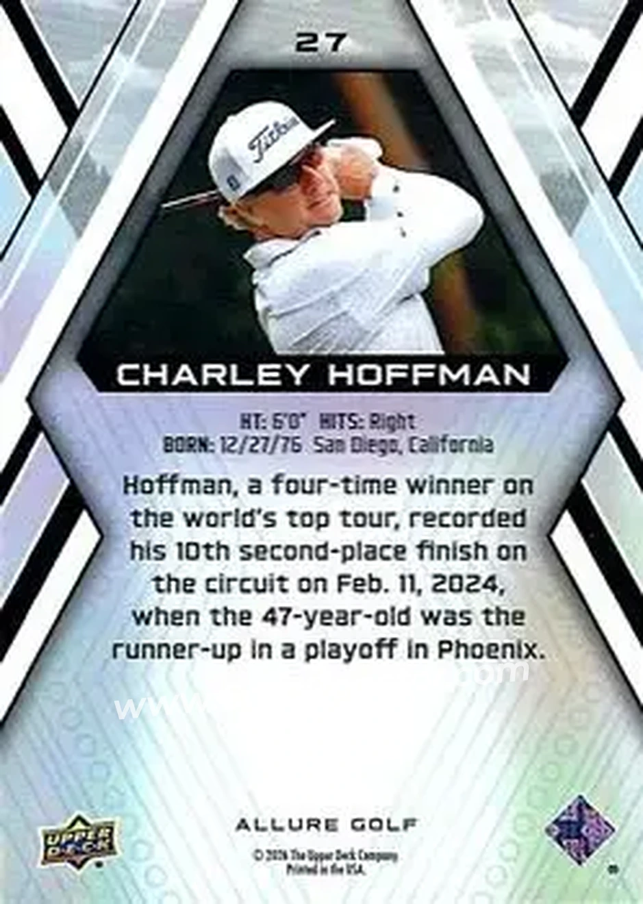 2026 Upper Deck Allure #27 - Charley Hoffman - Back