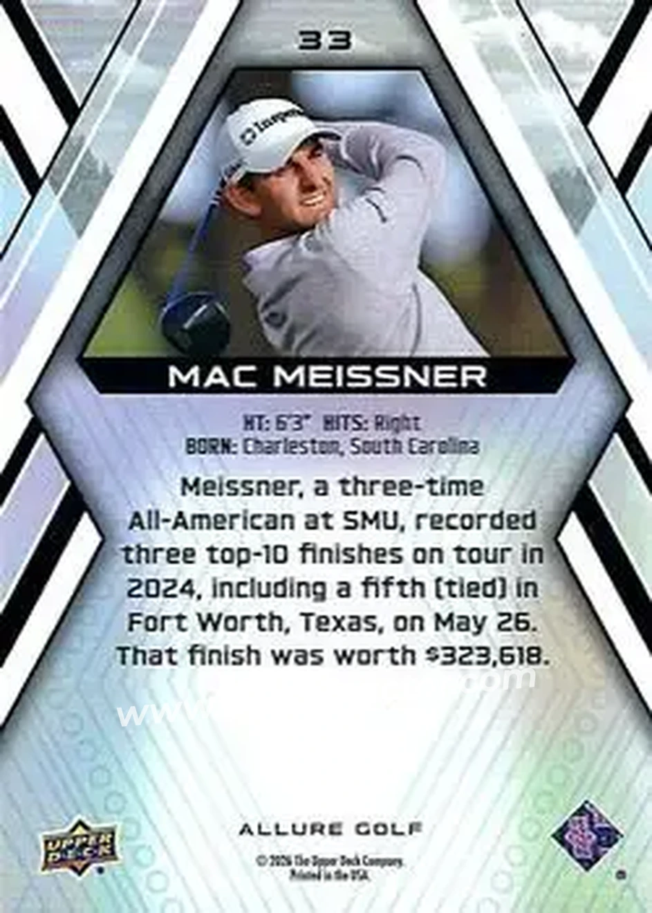 2026 Upper Deck Allure #33 - Mac Meissner - Back
