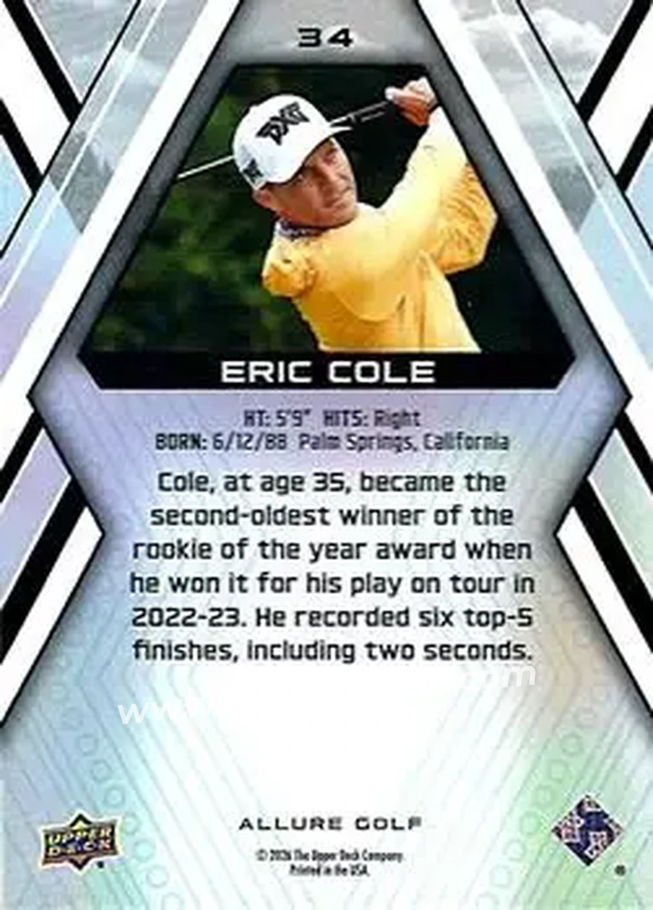 2026 Upper Deck Allure #34 - Eric Cole - Back