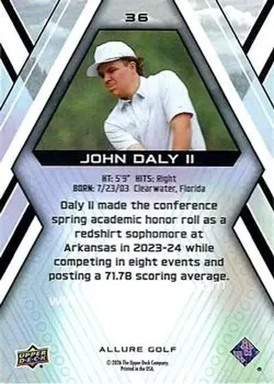2026 Upper Deck Allure #36 - John Daly II - Back