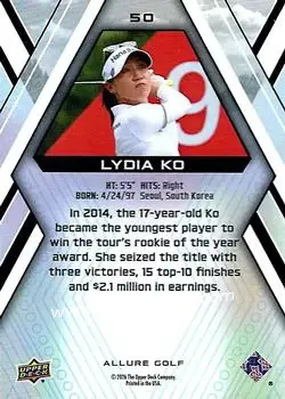 2026 Upper Deck Allure #50 - Lydia Ko - Back