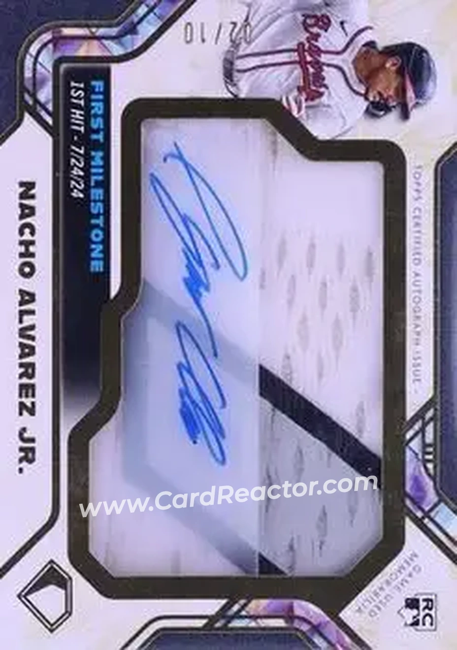 2025 Topps Diamond Icons - Autographed First Milestone Cleat Relics #FMCA-NAJ - Nacho Alvarez Jr. - Atlanta Braves - Front