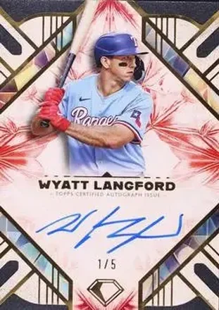 2025 Topps Diamond Icons - Base Autographs Red #AC-WL - Wyatt Langford - Texas Rangers