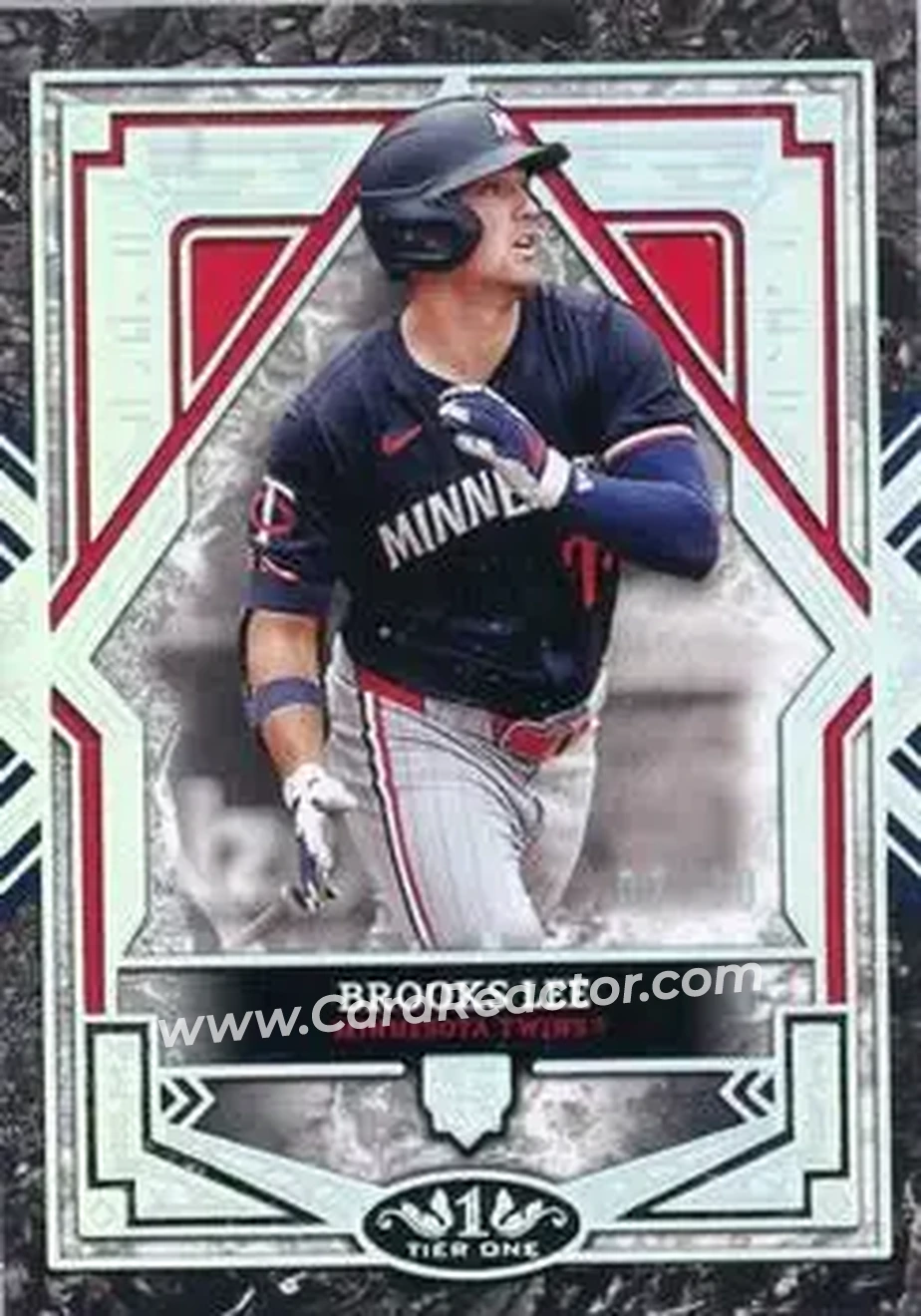 2025 Topps Tier One - Holo Silver Foil #71 - Brooks Lee - Minnesota Twins - Front 2025 Topps Tier One - Holo Silver Foil #71 - Brooks Lee - Minnesota Twins - Front