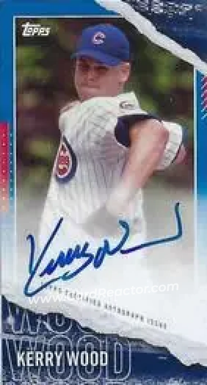 2020 Topps Rip - Mini Autographs Blue #RIPAU-KW - Kerry Wood - Chicago Cubs - Front