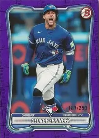 2026 Bowman - Purple Pattern #95 - George Springer - Toronto Blue Jays