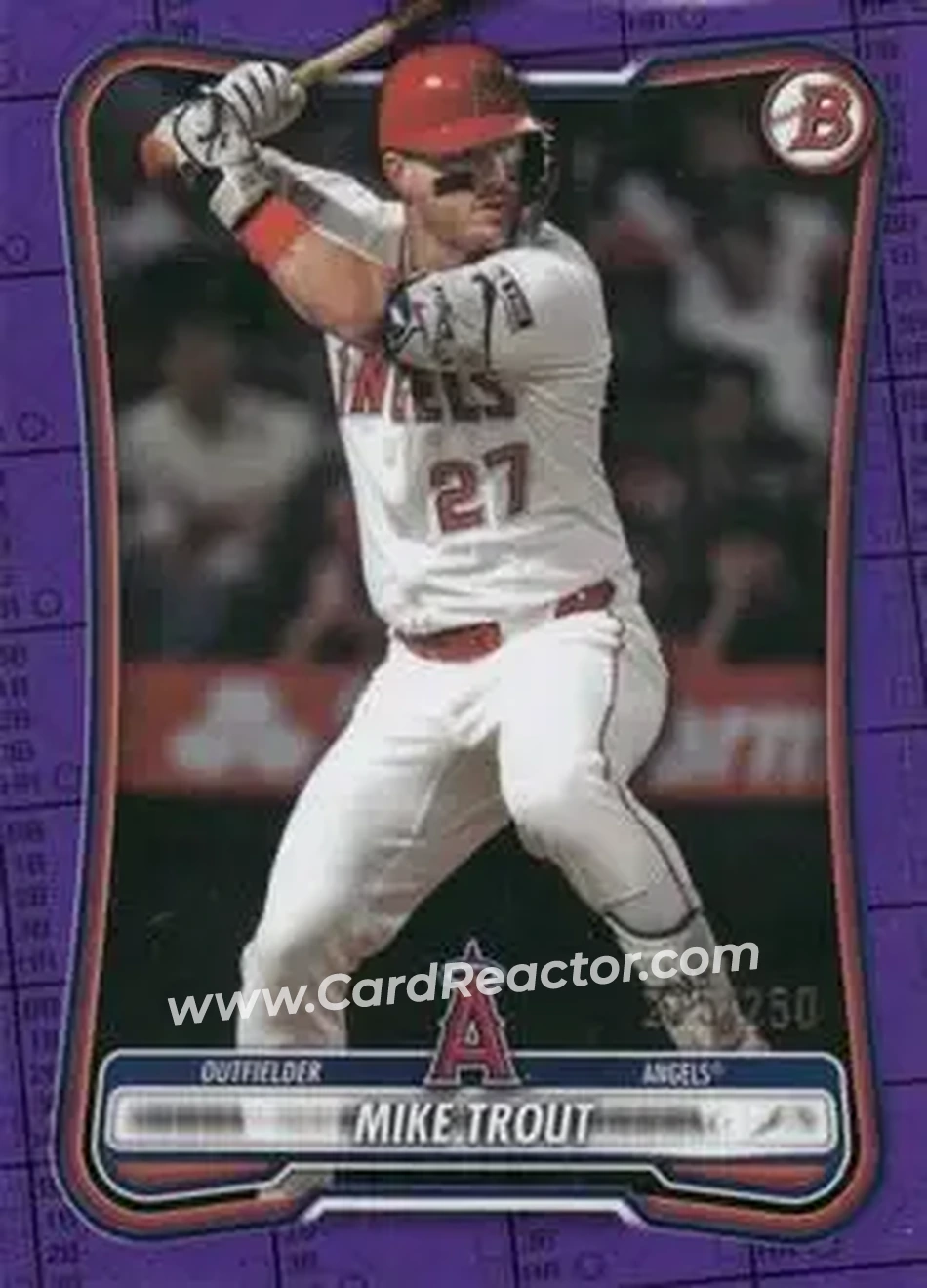 2026 Bowman - Purple Pattern #100 - Mike Trout - Los Angeles Angels - Front