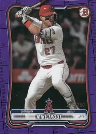 2026 Bowman - Purple Pattern #100 - Mike Trout - Los Angeles Angels