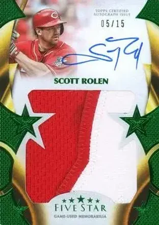2023 Topps Five Star - Five Star Autographed Jumbo Prime Relics Green #FSJP-SR - Scott Rolen - Cincinnati Reds